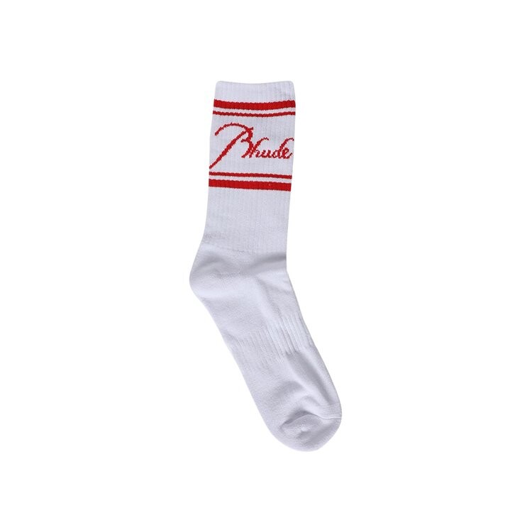 

Носки Rhude Script Logo Sock, цвет White/Red