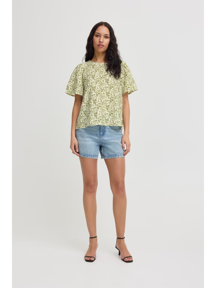 

Блузка с короткими рукавами IXHARPER, классический крой, с принтом Оазис-цветок ICHI