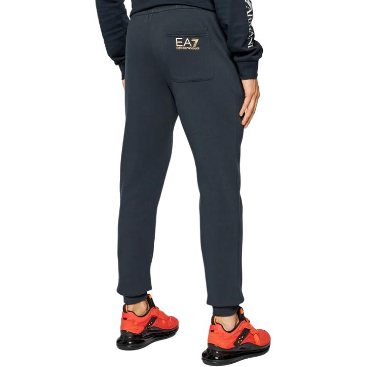EA7 FW23 Вязаные спортивные штаны Мужские синие EMPORIO ARMANI — фото 4