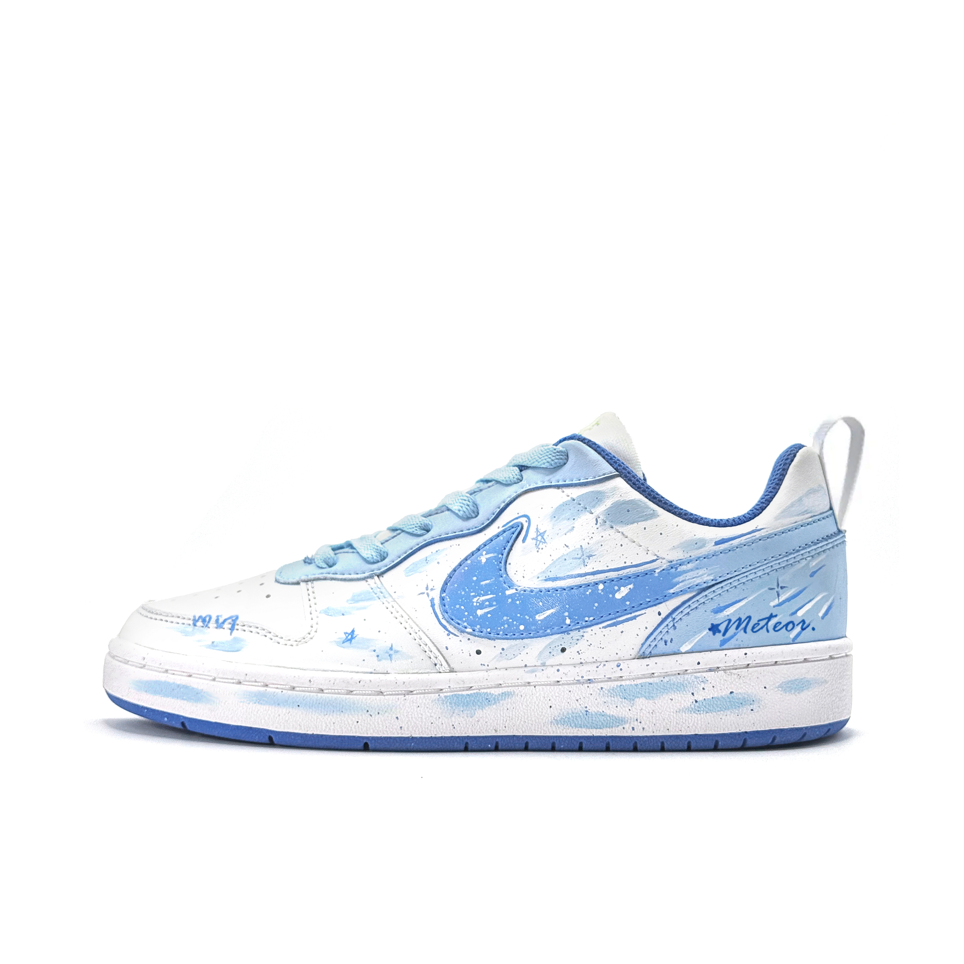 Кроссовки для скейтбординга Court Borough Blue Feather Star Dream Low Top для детей и подростков Nike, белый/синий — фото 2