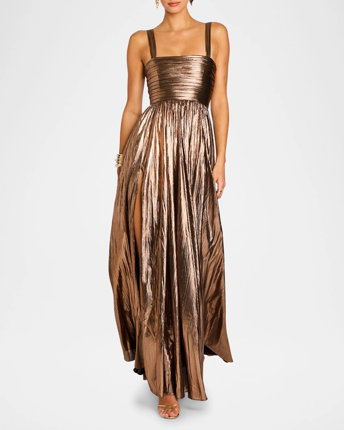 

Платье макси цвета металлик Iris Retrofete, цвет Metallic Bronze