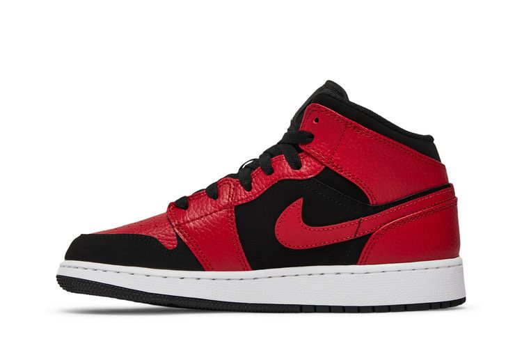 Кроссовки Air Jordan Air Jordan 1 Mid GS 'Black Gym Red', красный — фото 4