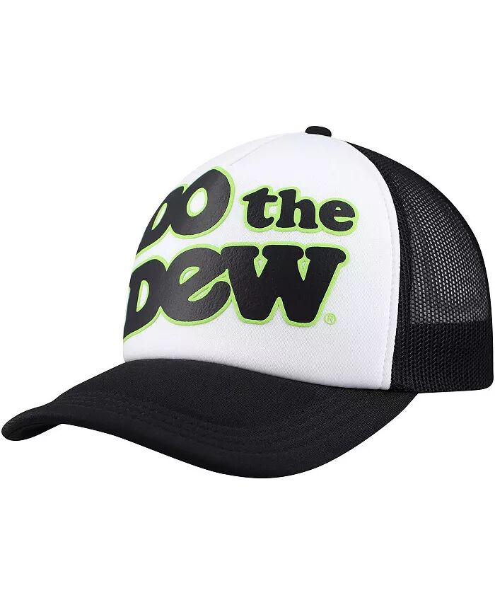 

Мужская белая, черная регулируемая кепка Mountain Dew Do The Dew Foam Trucker Lids