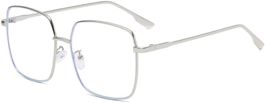 

Женские солнцезащитные очки, мужские винтажные солнцезащитные очки большого размера, модные женские очки унисекс, металлическая оправа, защита от УФ-излучения UV400 MTZJH, Silver Clear