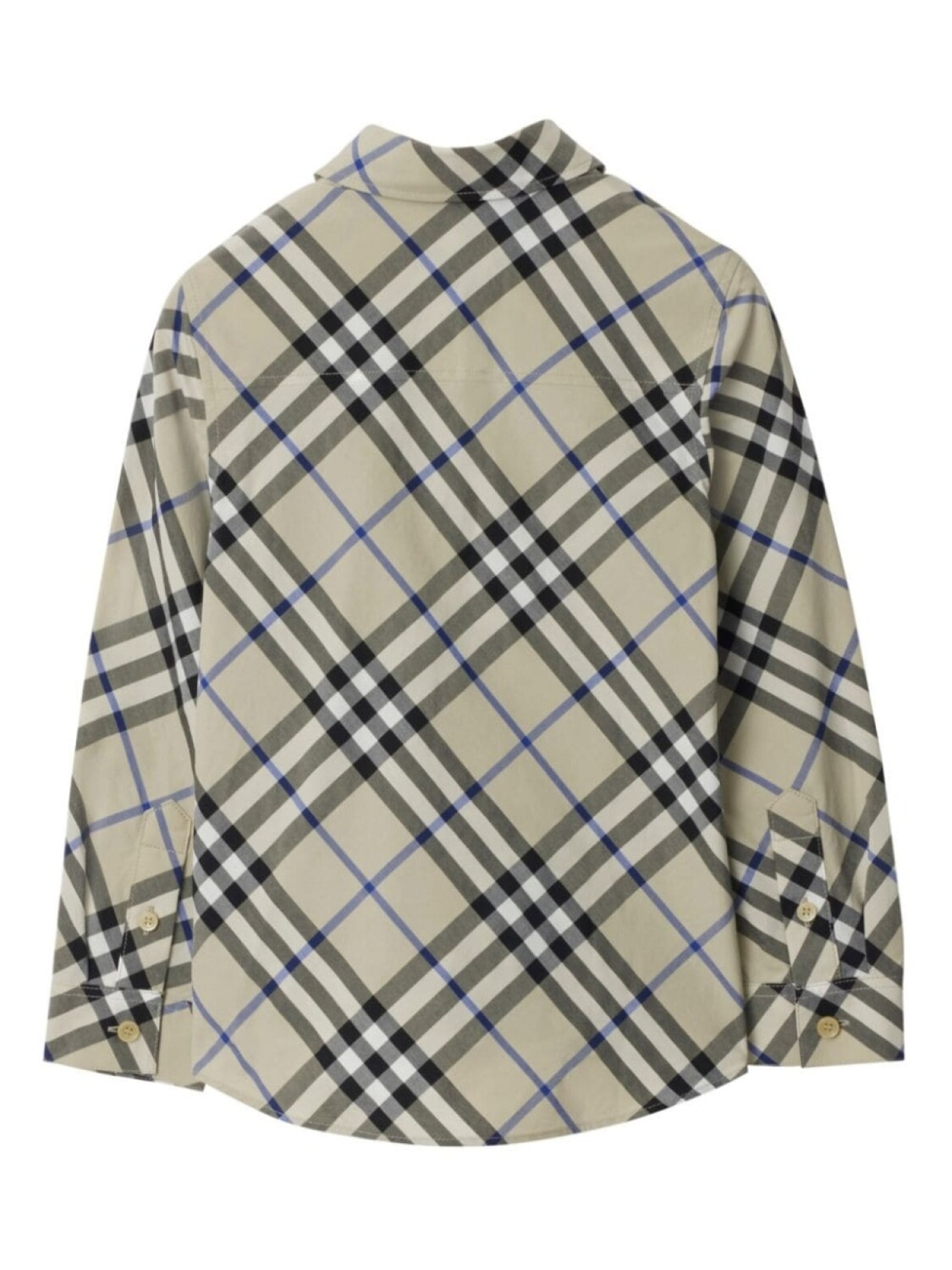 Burberry Kids рубашка из хлопка в клетку, зеленый — фото 2