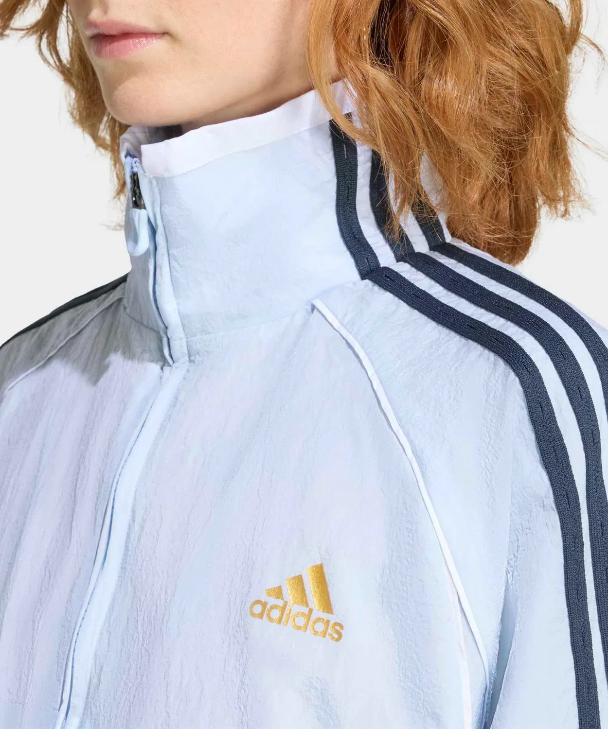Женский трек-топ Team Geist 2.0 с высоким воротником, оверсайз Adidas, Blue — фото 3