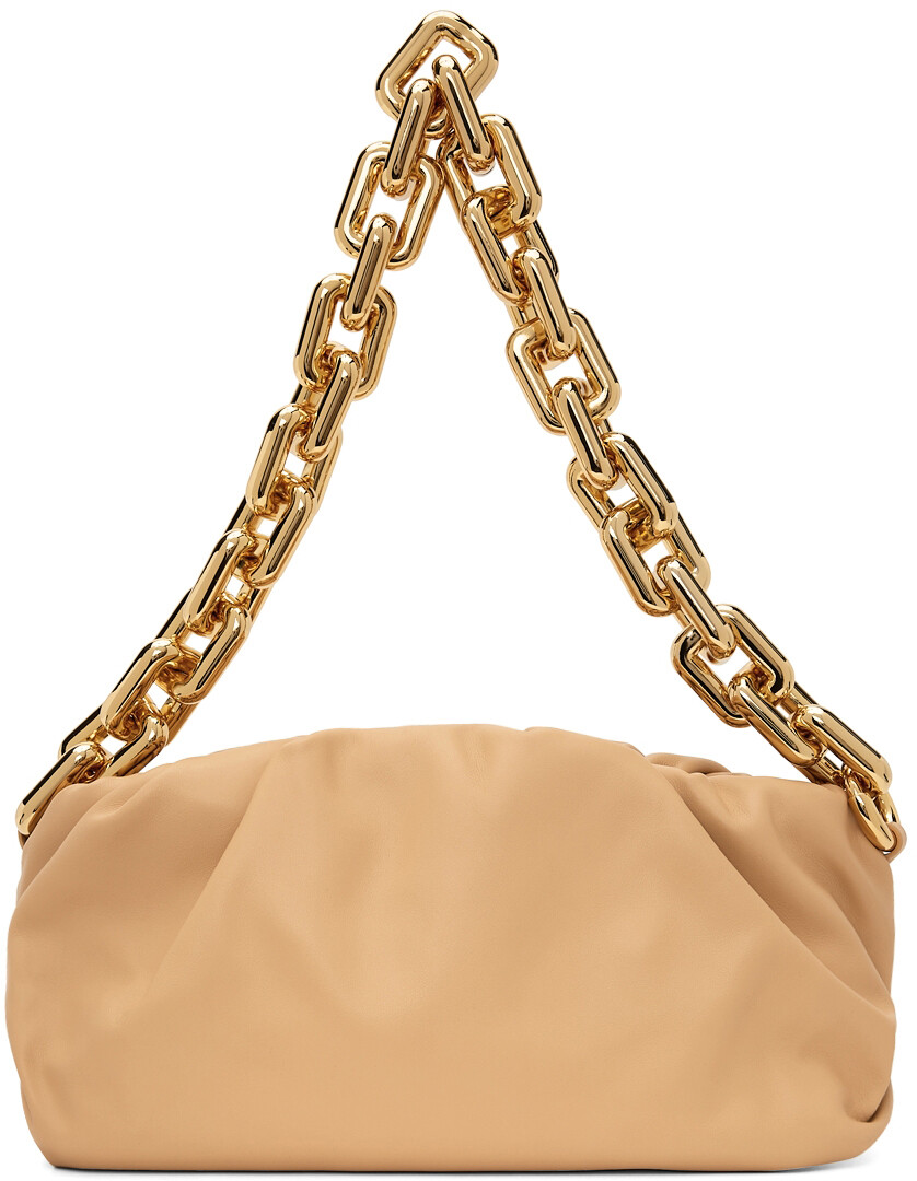 

Бежевый клатч The Chain Pouch Bottega Veneta