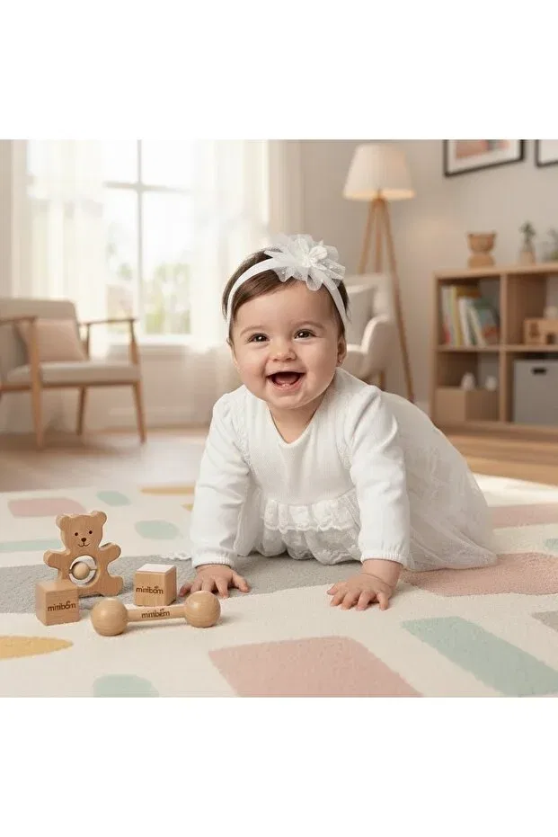 Детское платье для девочек с длинным рукавом Miniborn, White — фото 3