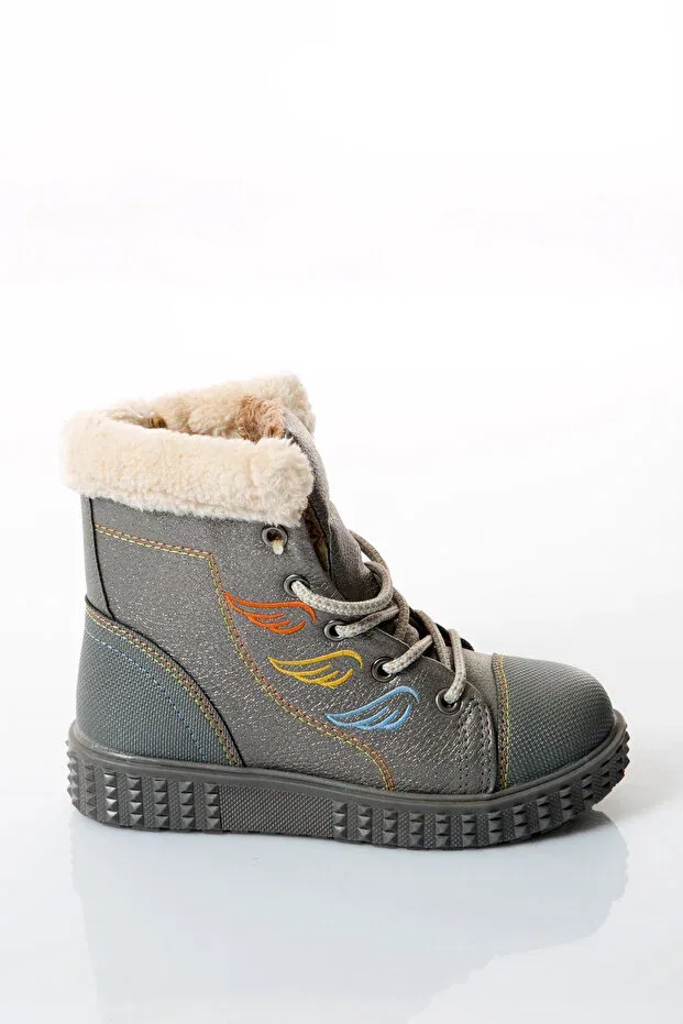 Детские ботинки для девочек на шнуровке Shoes Time, Gray