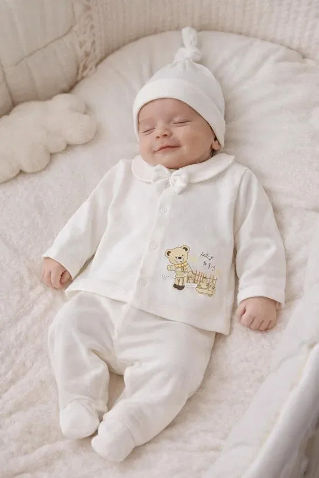 Детский комплект для новорожденных с принтом Teddy Bear and Chick Bys Baby Fashion, Bear And Chick Patterned