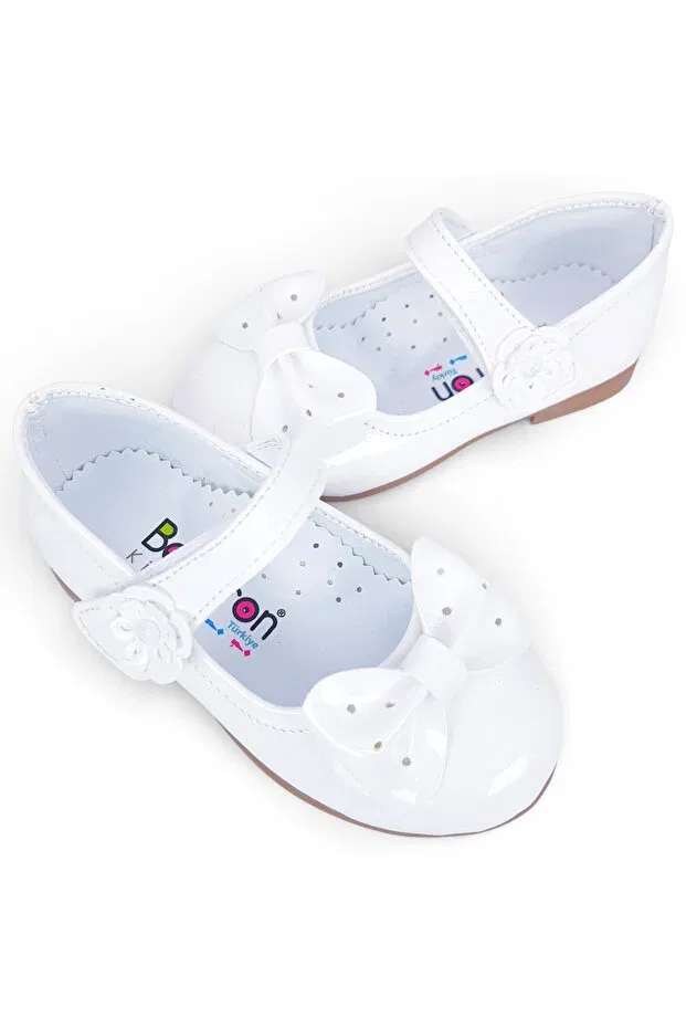 Детское платье-балетки для девочек с бантом Orthopedic girls' ballerina baby and children's shoes patent leather white yf2502 Beebron, Patent Leather White — фото 4