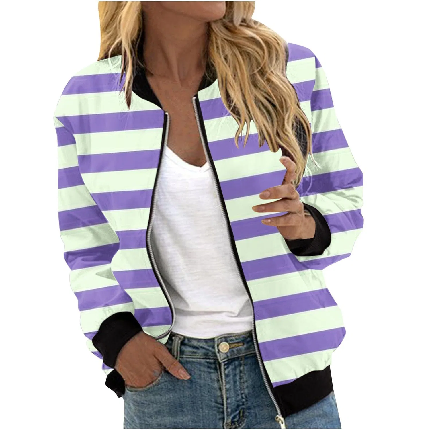 Женское пальто свободного кроя с принтом Bomber Jackets For Women Uk, Viola