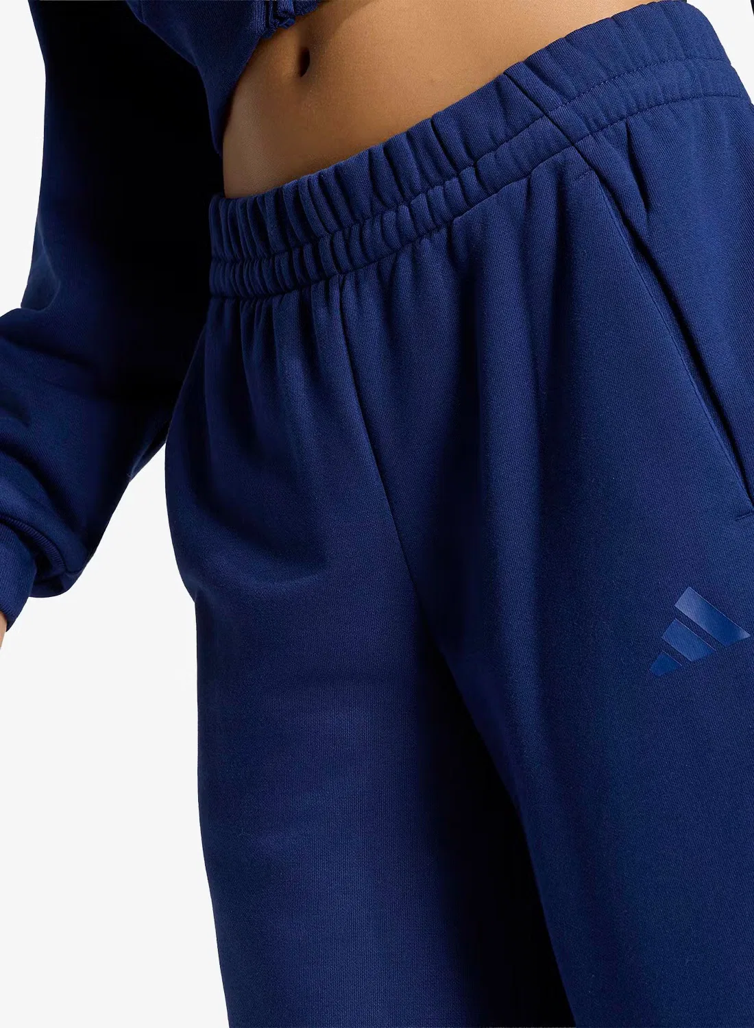 Брюки-джоггеры из флиса с кулиркой, модель Essentials Contemporary, Adidas, темно-синий — фото 4