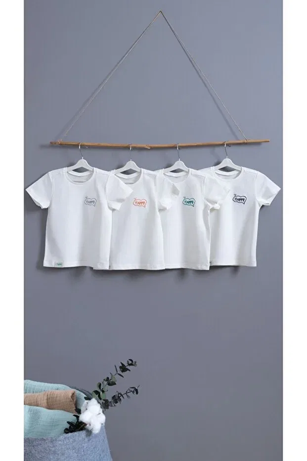 Детская футболка с вышивкой Zuppers, Ecru - Gray — фото 4