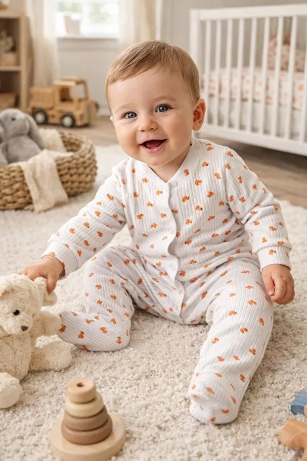 Детское боди-комбинезон хлопковый комплект 3-предметный Vivolas, Girl Set — фото 2