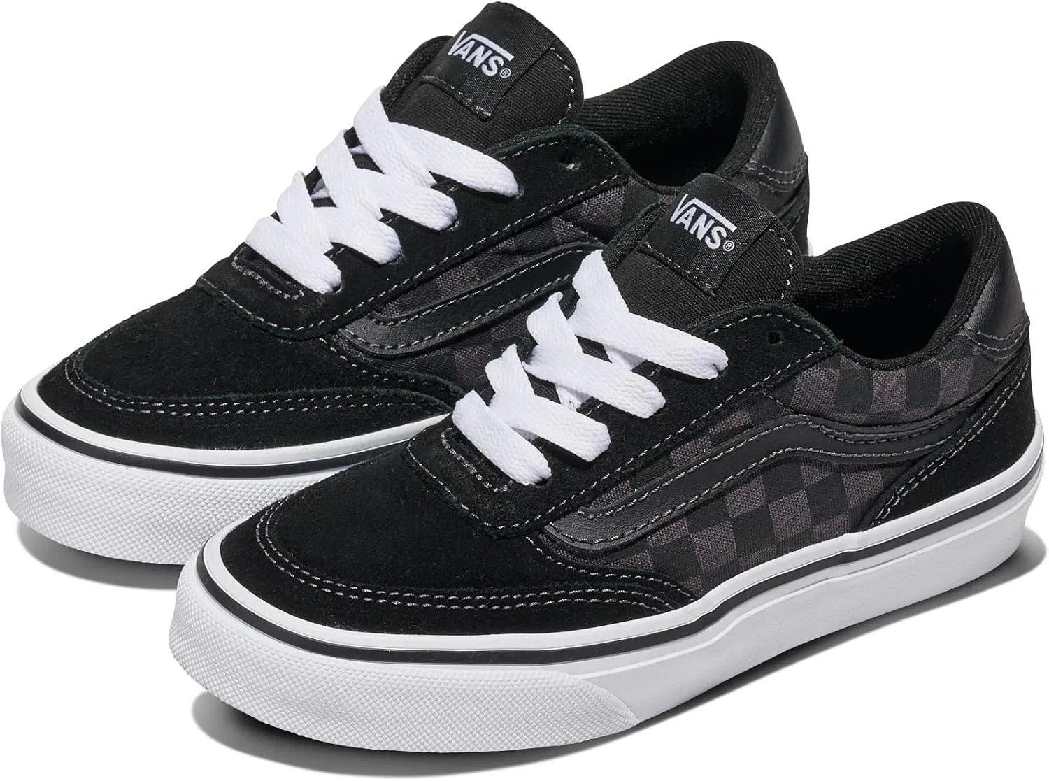 Детские кеды для девочек с длинным рукавом Brooklyn Vans, Checkerboard Black/Asphalt — фото 2