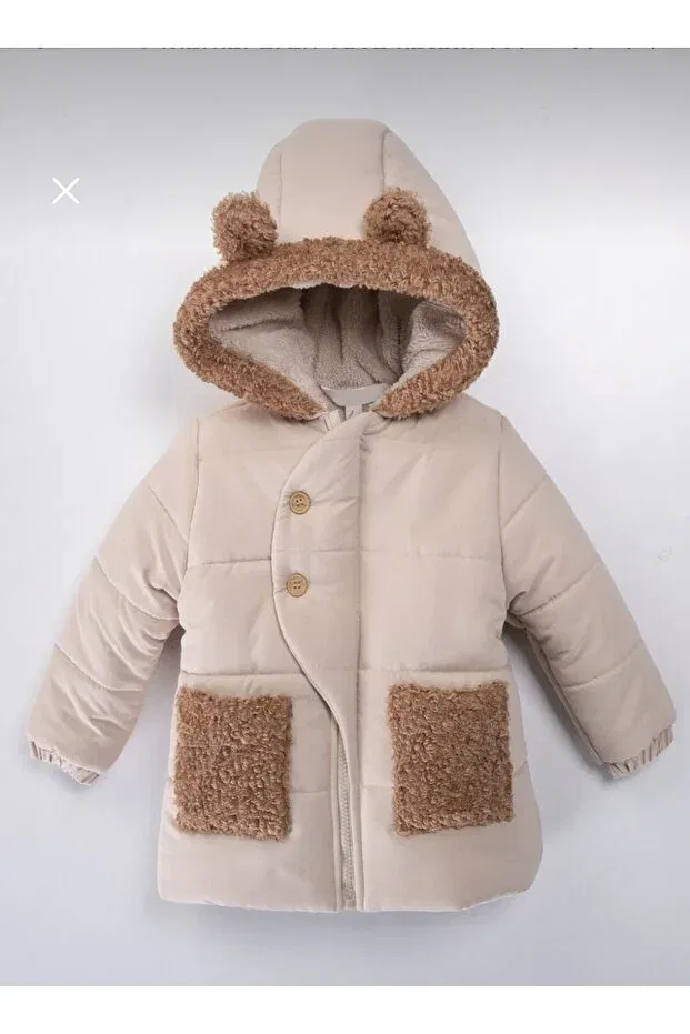 Детское пальто для девочек с капюшоном Mont, Nude Color
