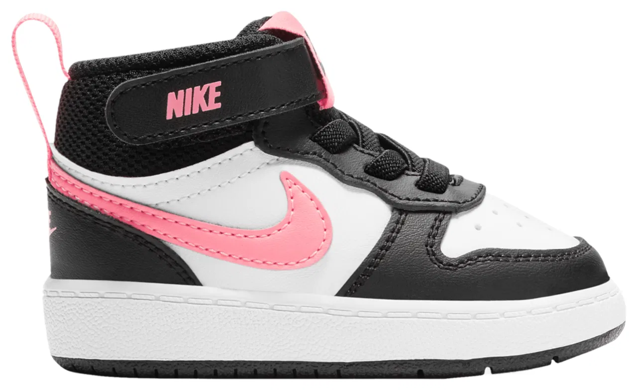 Кроссовки для мальчиков Court Borough Mid 2 Nike, цвет Black/White/Sunset Pulse — фото 2