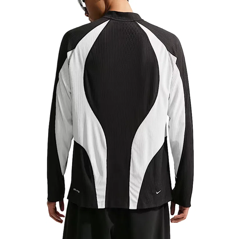 Мужская футболка с воротником-стойкой Nike Dri FIT ADV, Черный/Экрю/Экрю — фото 3