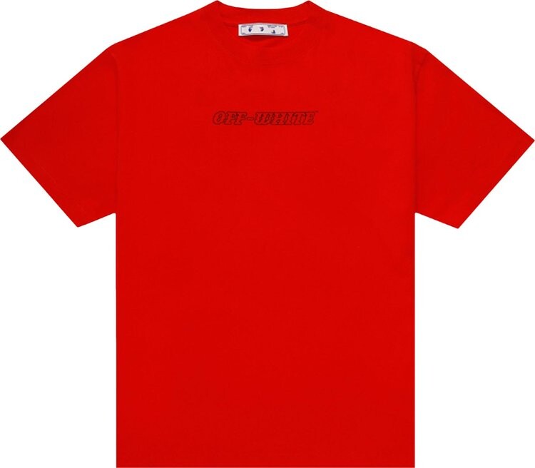 Футболка мужская Off-White Pascal хлопковая с принтом, красный — фото 2