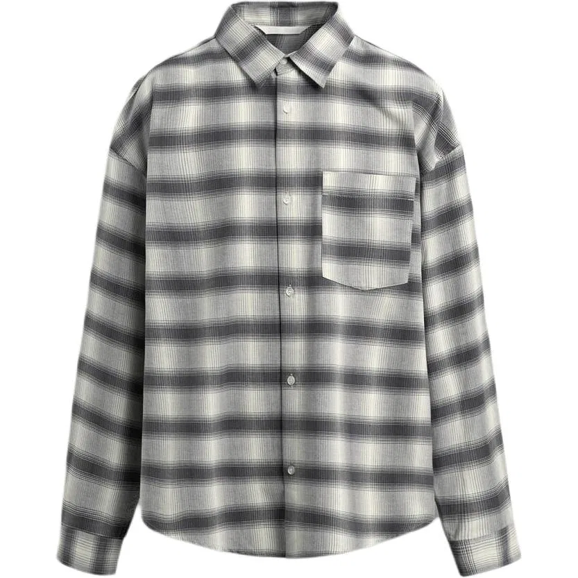 Мужская рубашка с воротником White/Gray ZARA, Белый/Серый