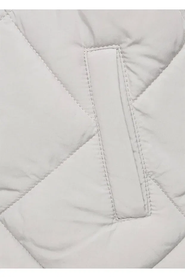 Детское пальто для девочек с капюшоном Mango Baby, Light/Pastel Gray — фото 4