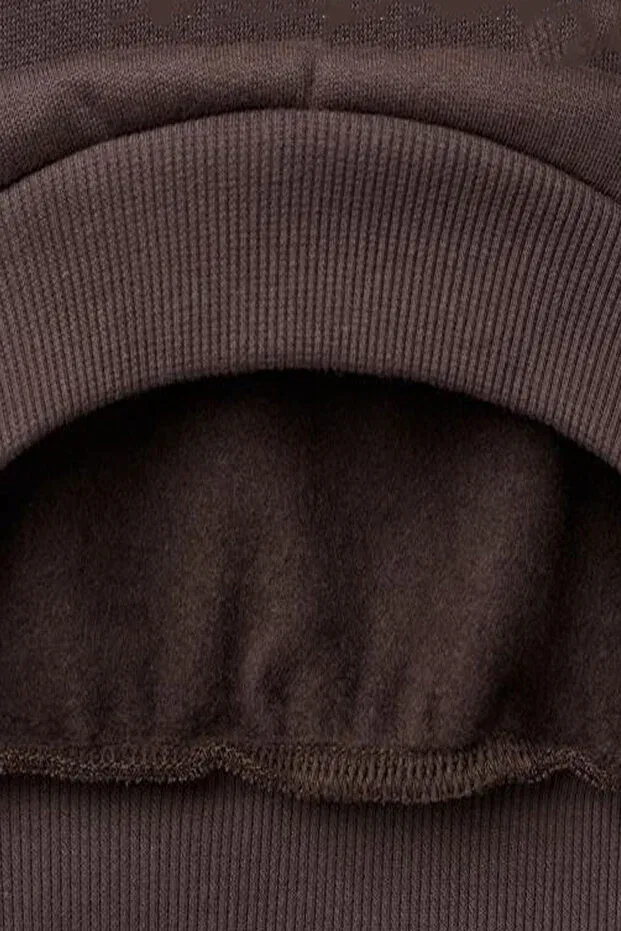 Детский комплект толстовки и брюк для девочек с принтом Skate boarding printed inner lined Twins Tailors, Brown — фото 3