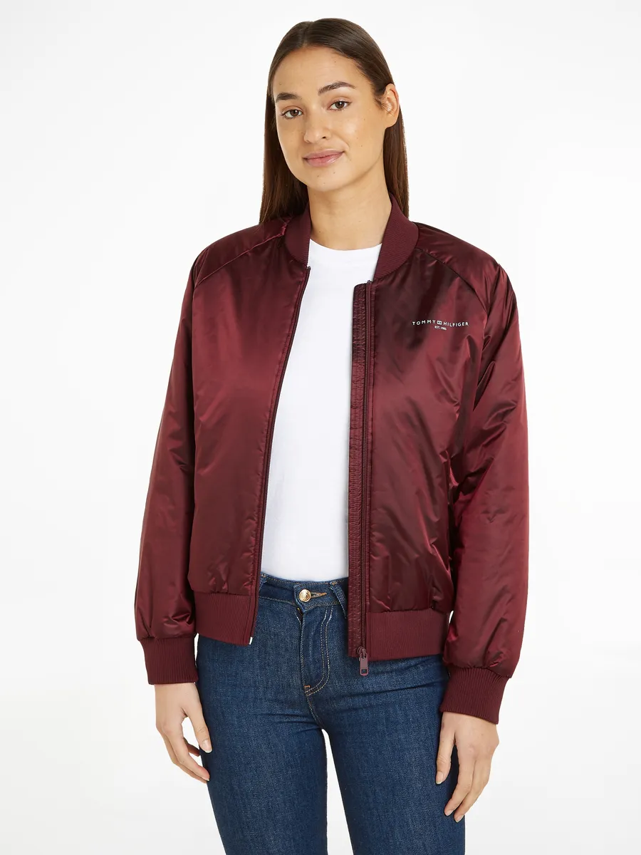 

Куртка-бомбер Tommy Hilfiger "ESS MINI CORP REGULAR BOMBER" с фирменным лейблом Tommy Hilfiger, красный