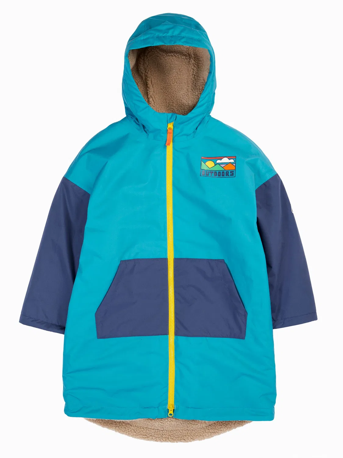 Халат-переодевалка с блошиным ворсом, Atlantic Frugi, синий
