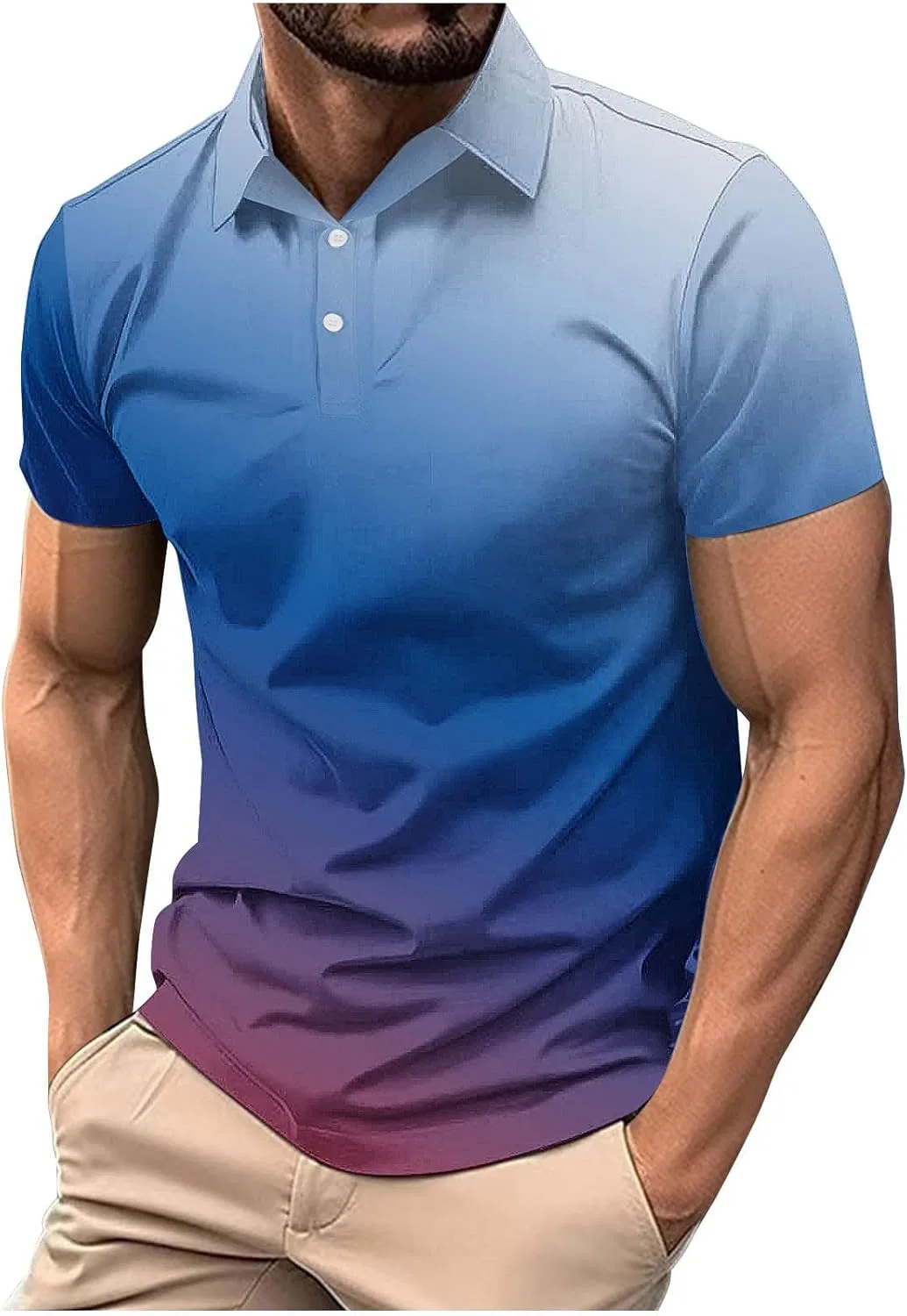 Мужская футболка с градиентным принтом Slim Fit, Blue