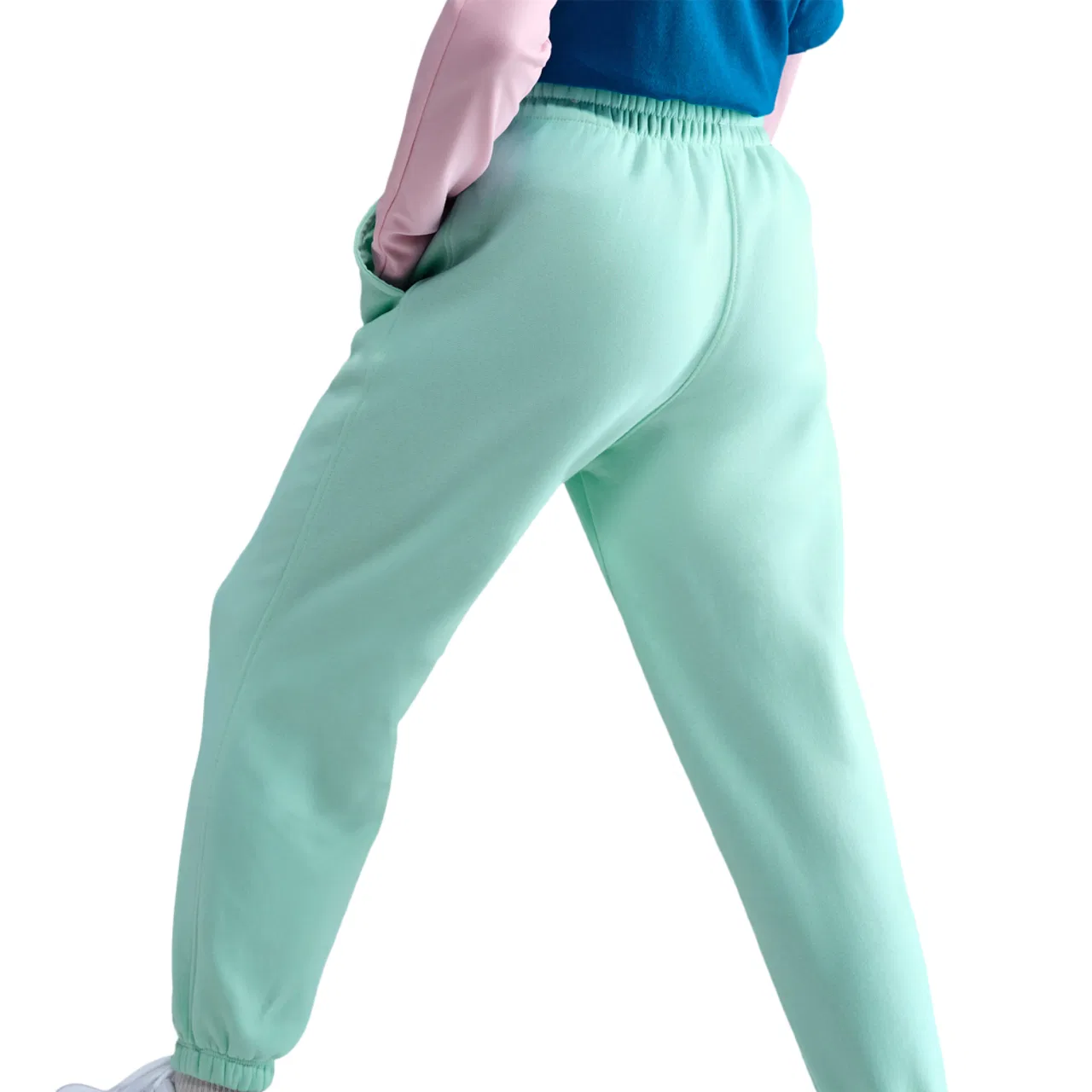 Детские брюки Club LBR Oversized Fleece Nike, цвет White/Mint Foam/Mint Foam — фото 2