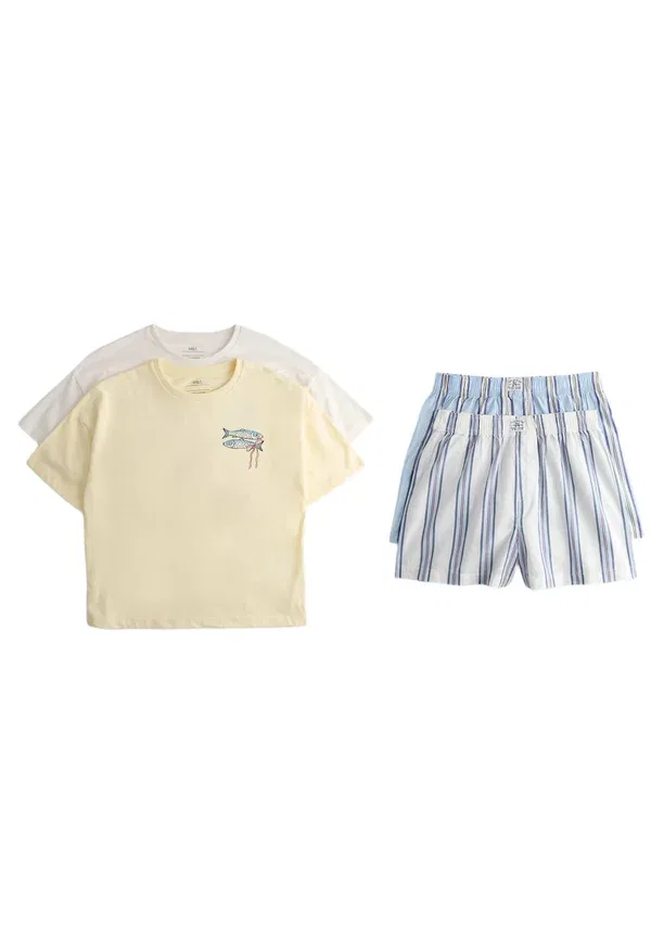 Пижамный комплект из 2 предметов хлопковый Printed beach Marks & Spencer, синий