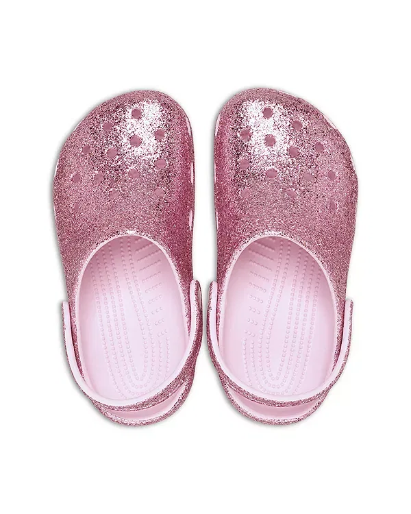 Детские сабо для девочек с глиттером Crocs, Pink Milk — фото 4