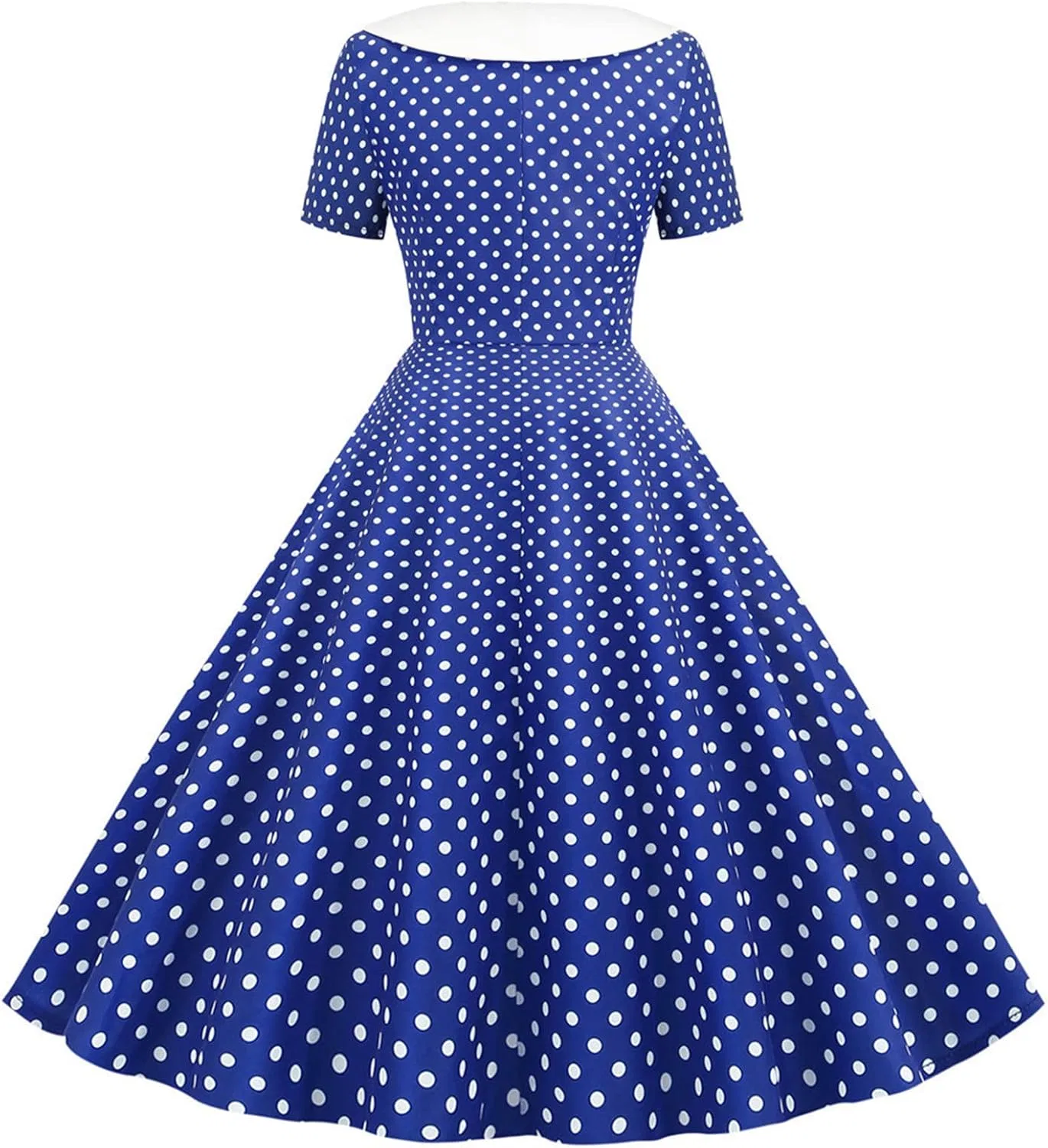 Женское платье с двойной пуговицей и горошек Hepburn, Dark Blue — фото 3