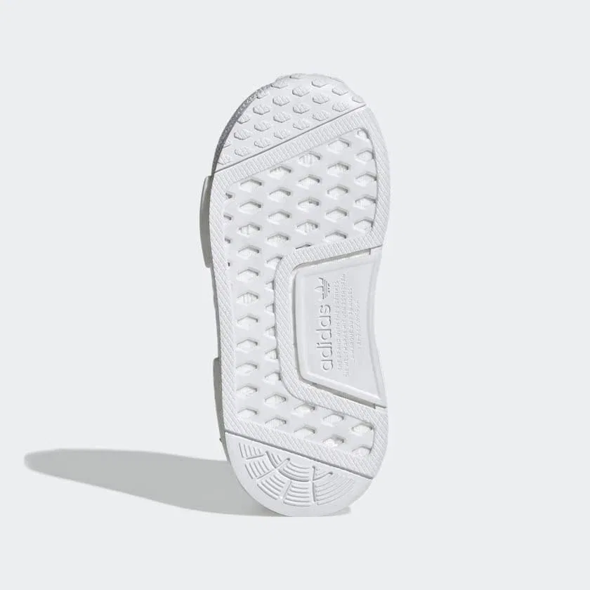 Детские кроссовки для мальчиков NMD_R1 Refined белые, White/White/Grey — фото 4