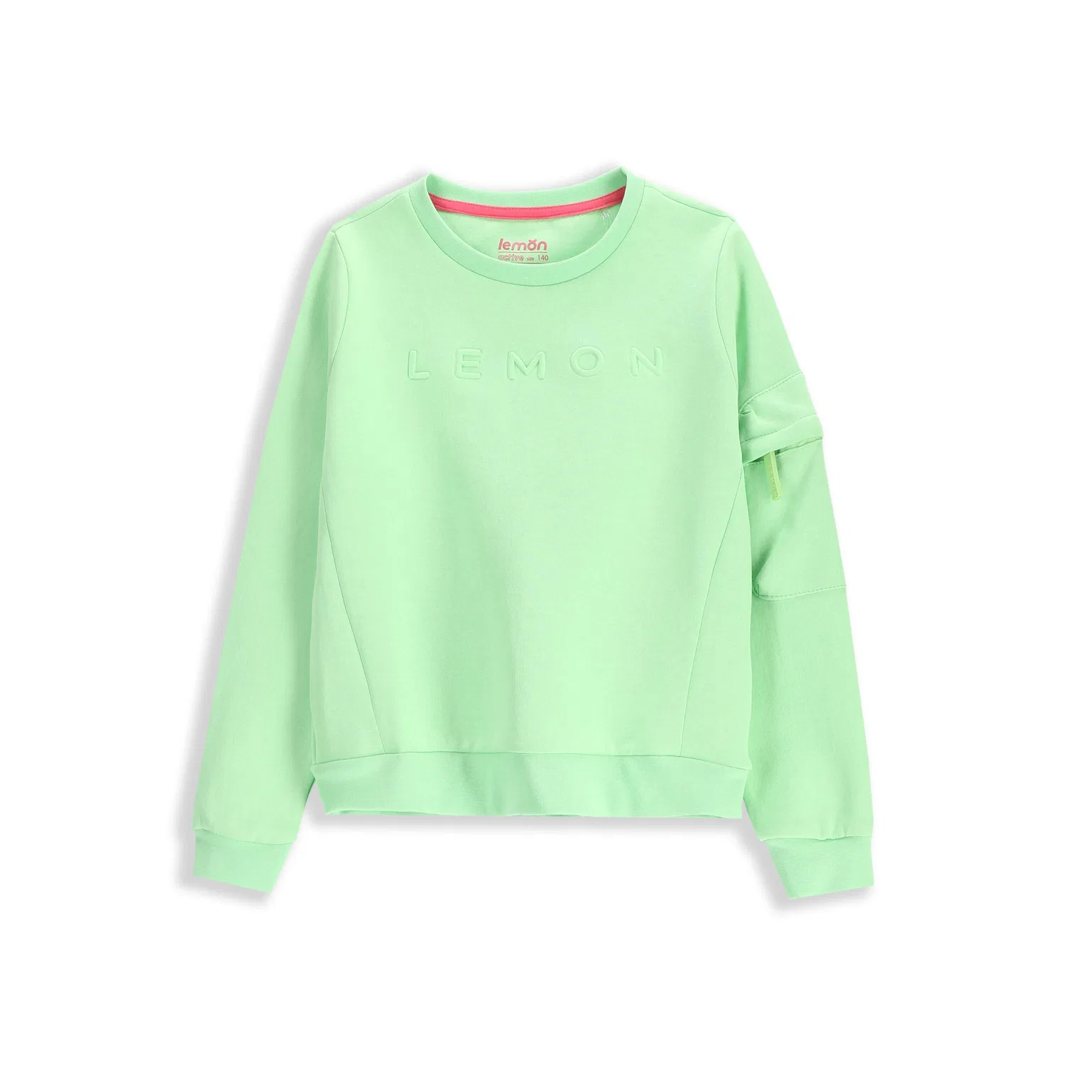Детский спортивный свитшот с принтом Kinder Sweatshirt WL5 Lemon Explore, Hellgrun — фото 2