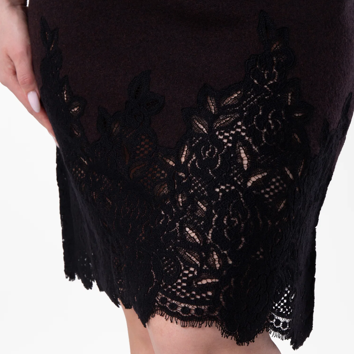 Платье-комбинация с кружевным цветочным принтом Floral Lace Wool Slip Dress Burberry, Snug — фото 3