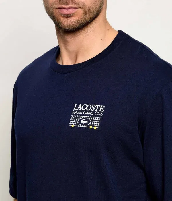 Мужская футболка свободного кроя Lacoste x Roland Garros Relaxed Fit, Blu Marino — фото 4