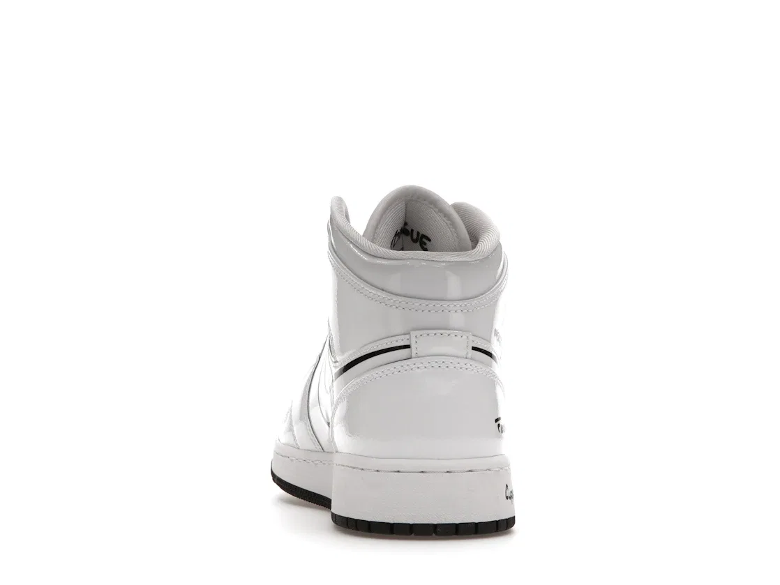 Детские кроссовки с принтом Jordan 1 Mid Jordan, White/Black — фото 4