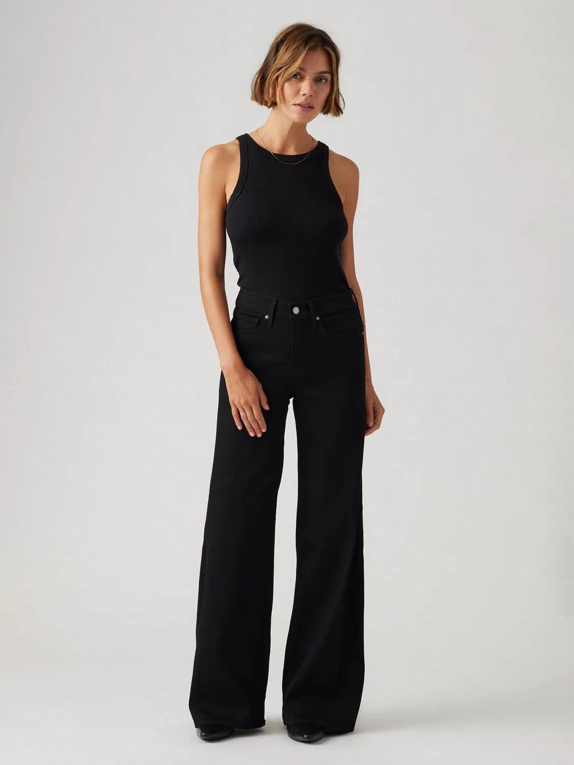 Джинсы shaping wide leg Levi's, Soft Black — фото 2