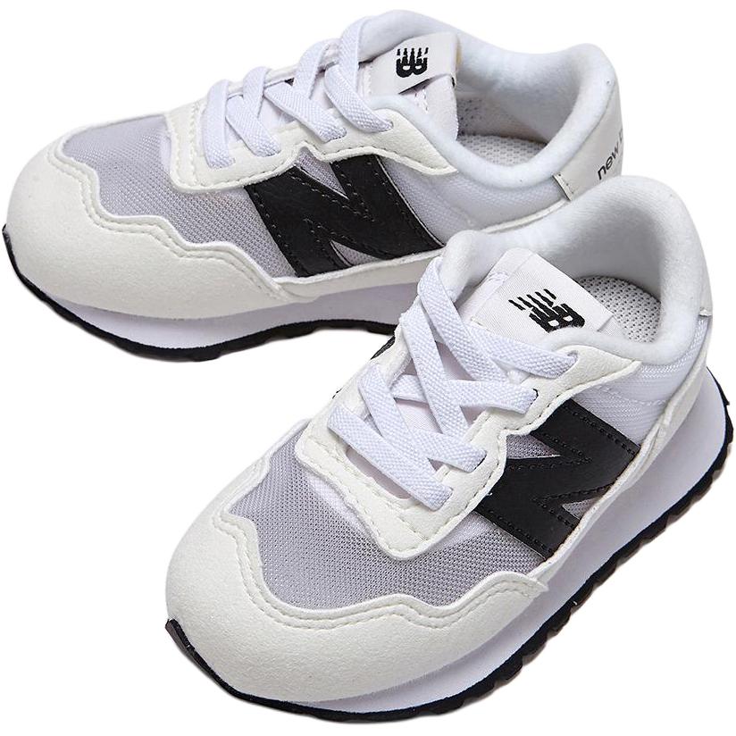 New Balance 237 Антиударные и устойчивые к истиранию низкие кроссовки для малышей Белые — фото 3