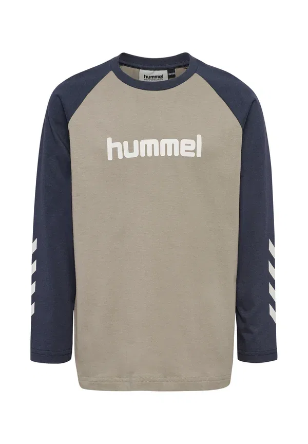 Унисекс - футболка с длинными рукавами Hummel, хаки — фото 3