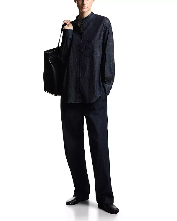 Женские брюки с эластичным поясом Emporio Armani, Blue Denim — фото 2