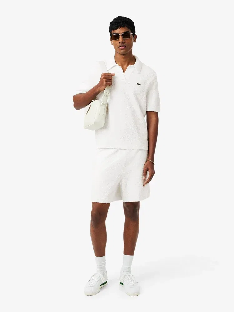 Шорты органический хлопок Relaxed Fit LACOSTE, White — фото 4