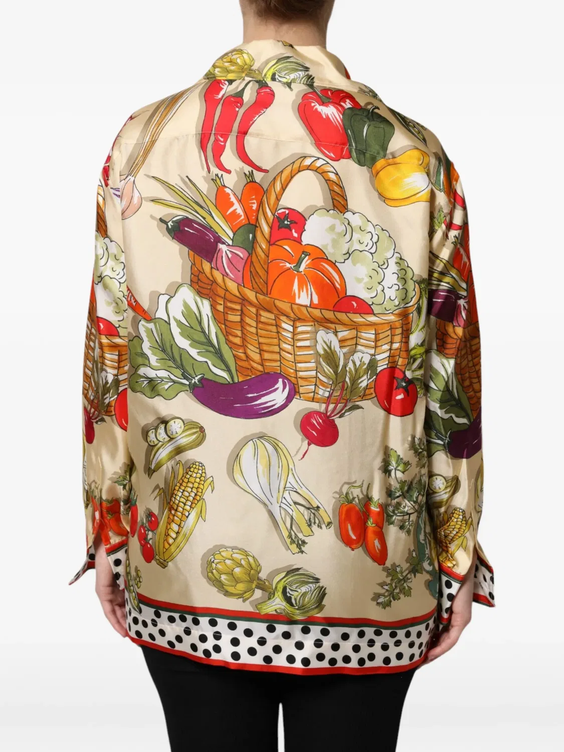 Шелковая рубашка нейтральных тонов Dolce & Gabbana, нейтральные — фото 3