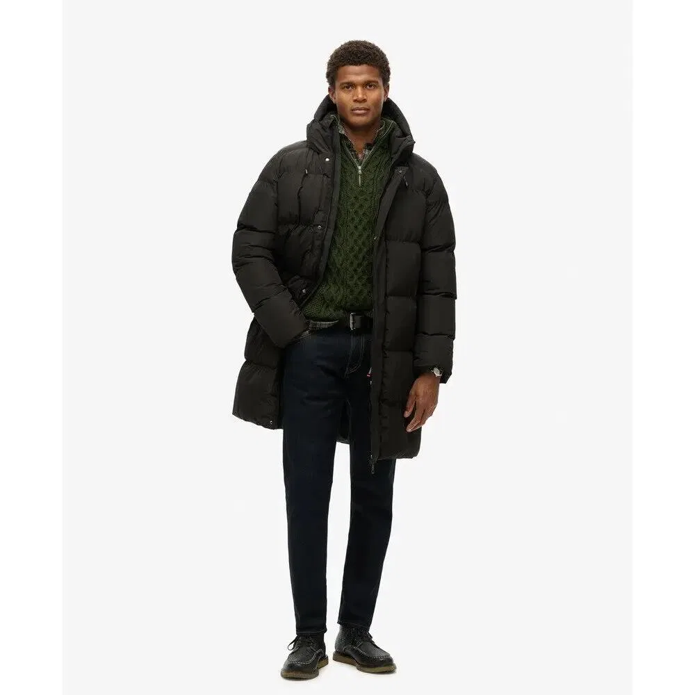 Мужская стеганая куртка с капюшоном Superdry Sports, Schwarz — фото 3