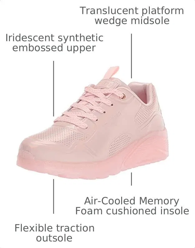 Детские кроссовки для девочек UNO Ice Prism Luxe Skechers, Light Pink — фото 3