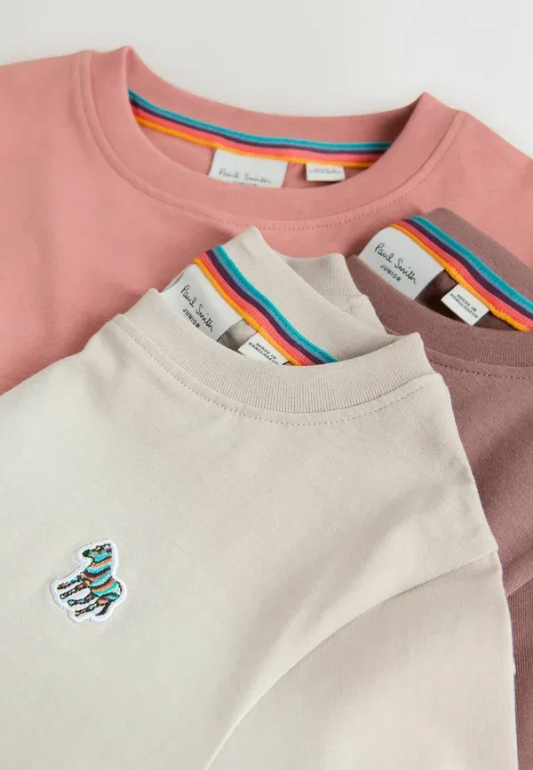Комплект из 3 футболок с вышивкой Paul Smith Junior, розовый/коричневый — фото 4