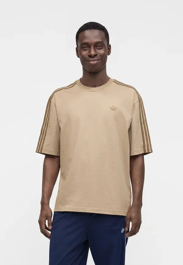 Футболка унисекс - базовая футболка Adidas Originals, хаки — фото 2