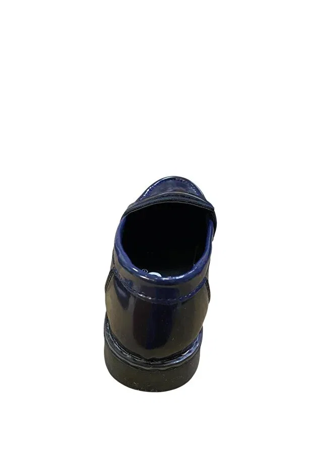 Детские туфли для мальчиков на плоской подошве Alibo, Navy Blue Patent Leather — фото 3